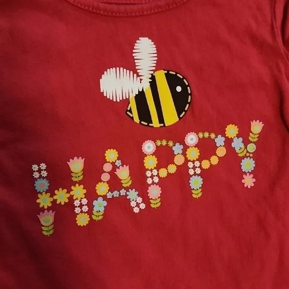 CIRCO Pink Rank Top with Bee and 'HAPPY' - Picture 2 of 2